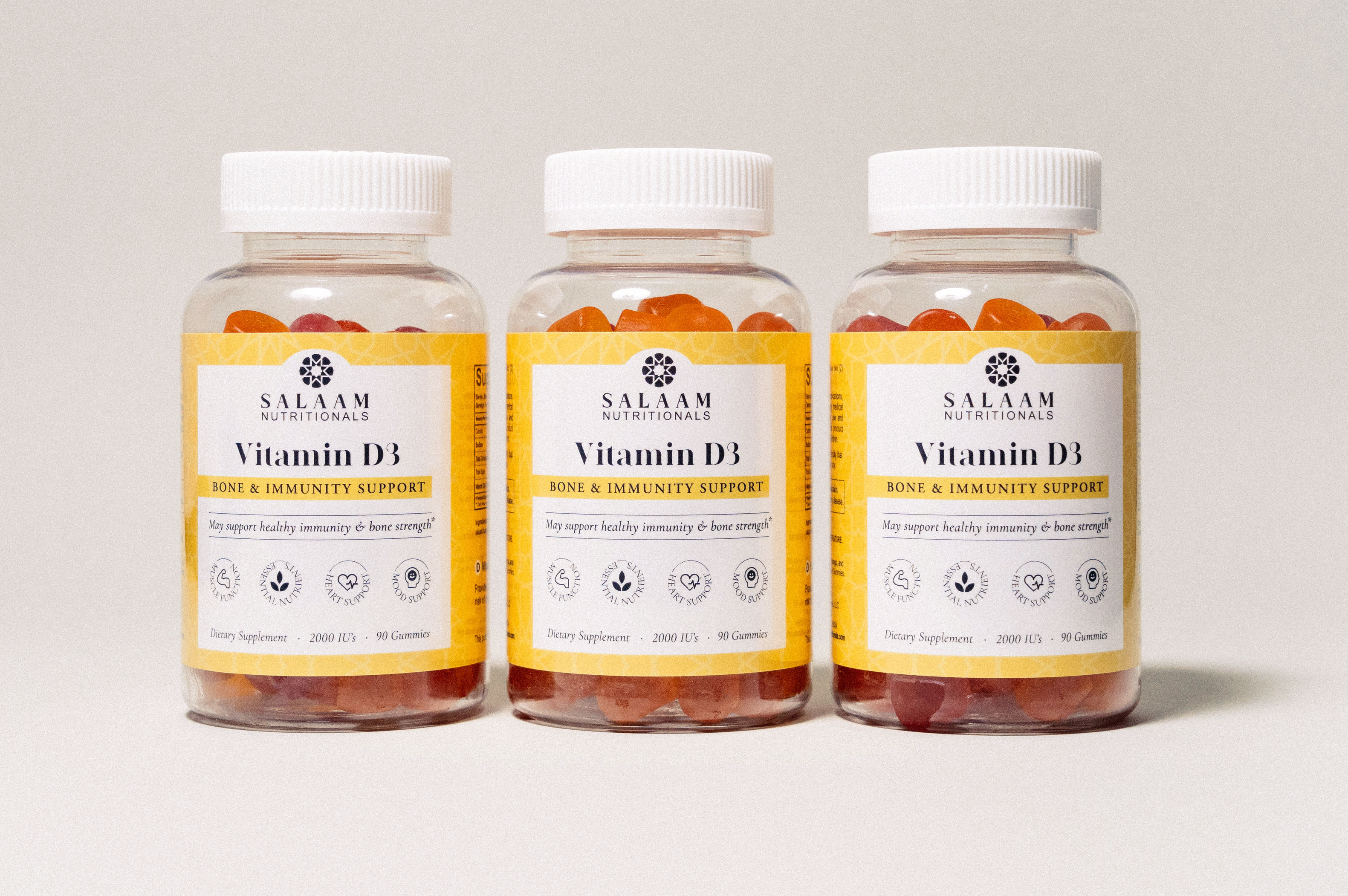 Halal Vitamin D3 2000 IU Gummies - 90 Count | Salaam Nutritionals