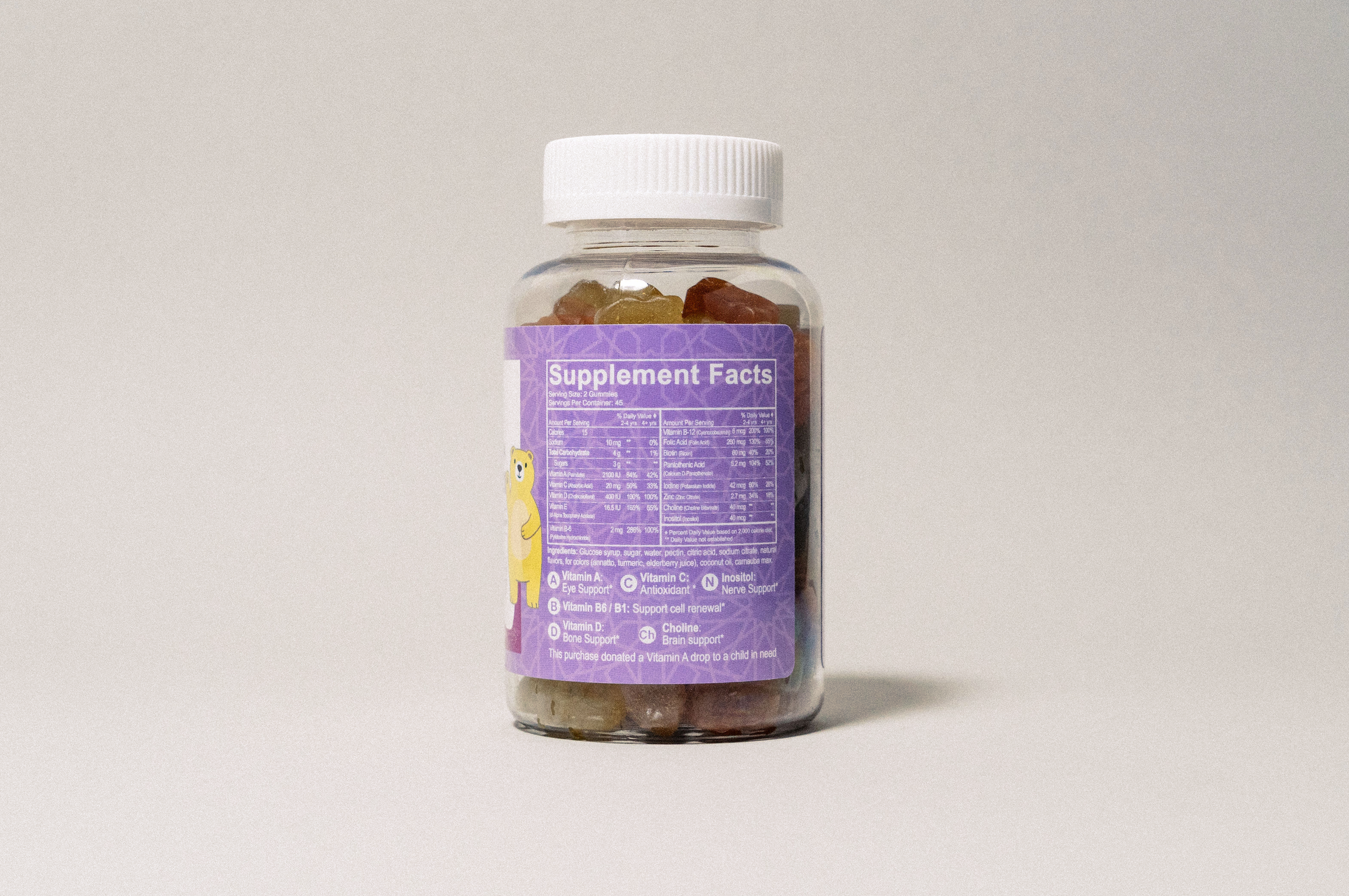 Halal Kids Gummy Multivitamins with Vitamins A, C, E & Zinc - 90 Count | Salaam Nutritionals